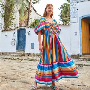 BNWT Farm Rio striped maxi dress